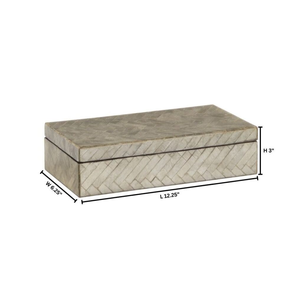 Cyan Design 11686 Triton Rectangle Decorative Box - Smoke Finish, Small Size - Perfect for Home Decor, Jewelry Storage & Gift Packaging
