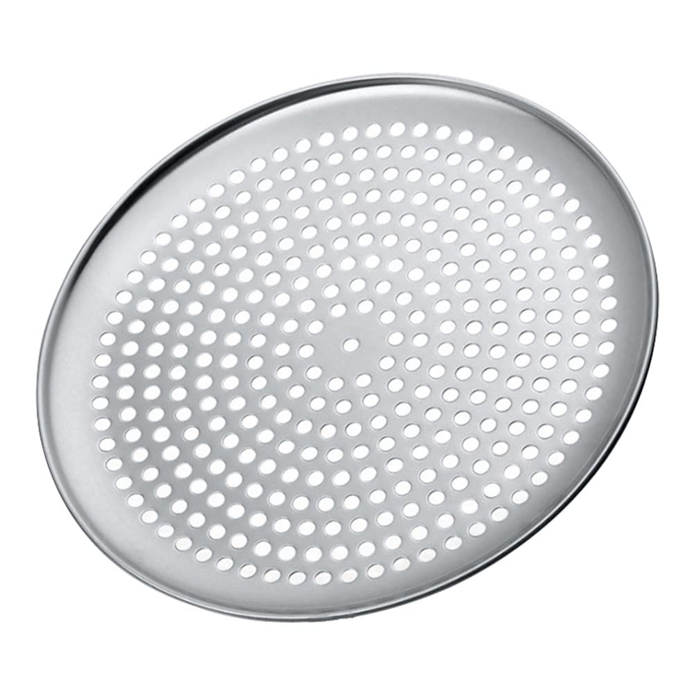 Stainless Steel Pizza Pan - 12 Inch Round Pizza Baking Sheet for Oven, Non-Stick Pizza Crisper Tray, Durable Pizza Griddle for Home & Restaurant Use - Perfect for Baking, Roasting & Serving Homemade Pizza, Bread & Desserts