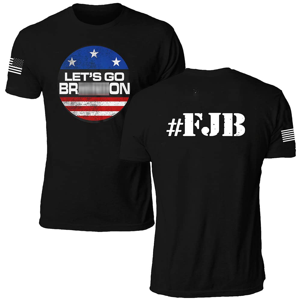 Let's Go Brandon Patriotic Political T-Shirt for Men & Women - Double Sided Funny Design - Black XXXL - Perfect for Conservative Events, Election Parties & Political Rallies - Great for Freedom Rallies, Satirical Protests & 4th of July Celebrations - American Pride Gift for Trump Supporters & Republicans