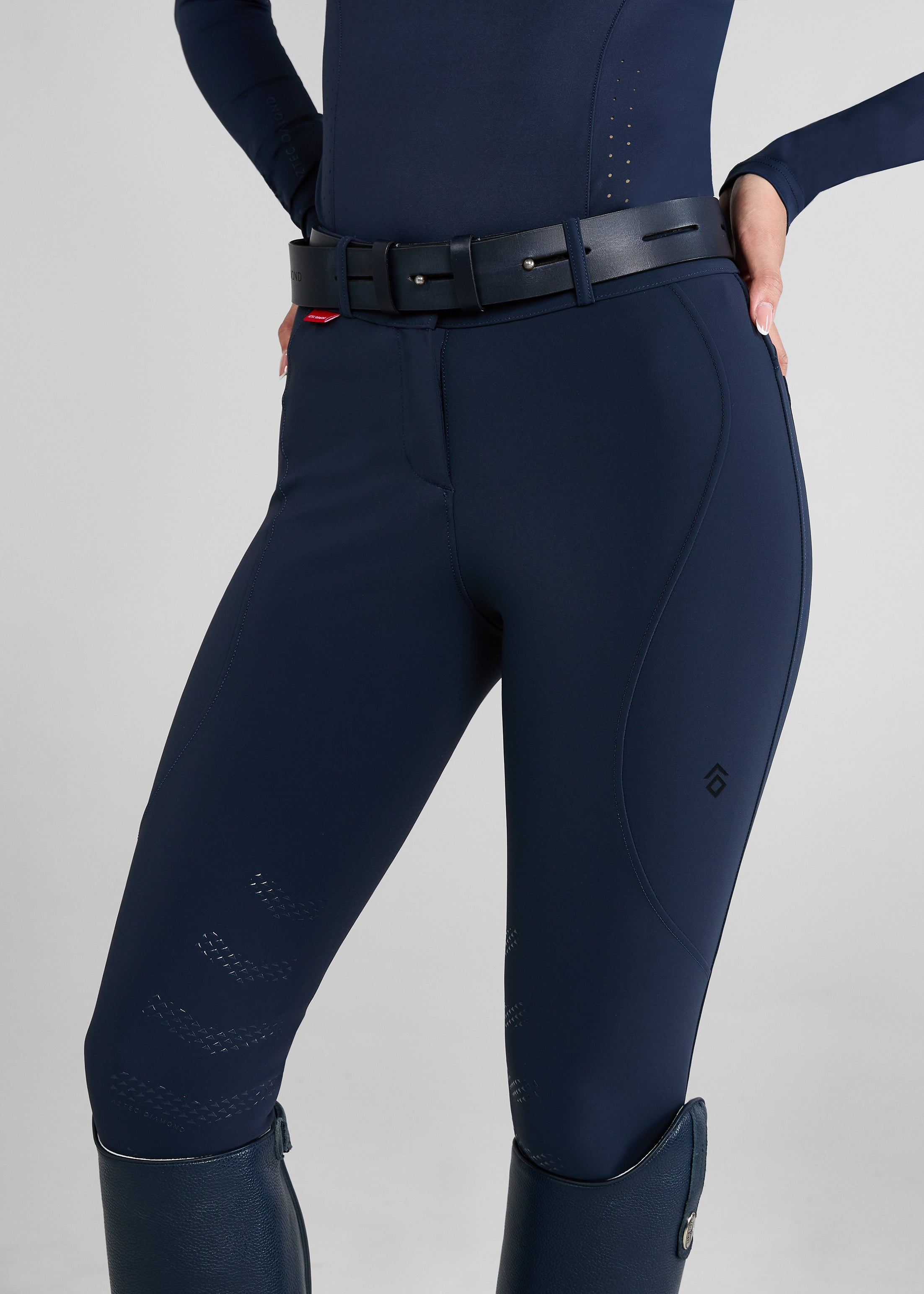 Navy Blue Core Mid Rise Breeches with Knee Grip - Second Quality - Equestrian Riding Pants for Women & Men - Perfect for Horseback Riding, Dressage & Show Jumping