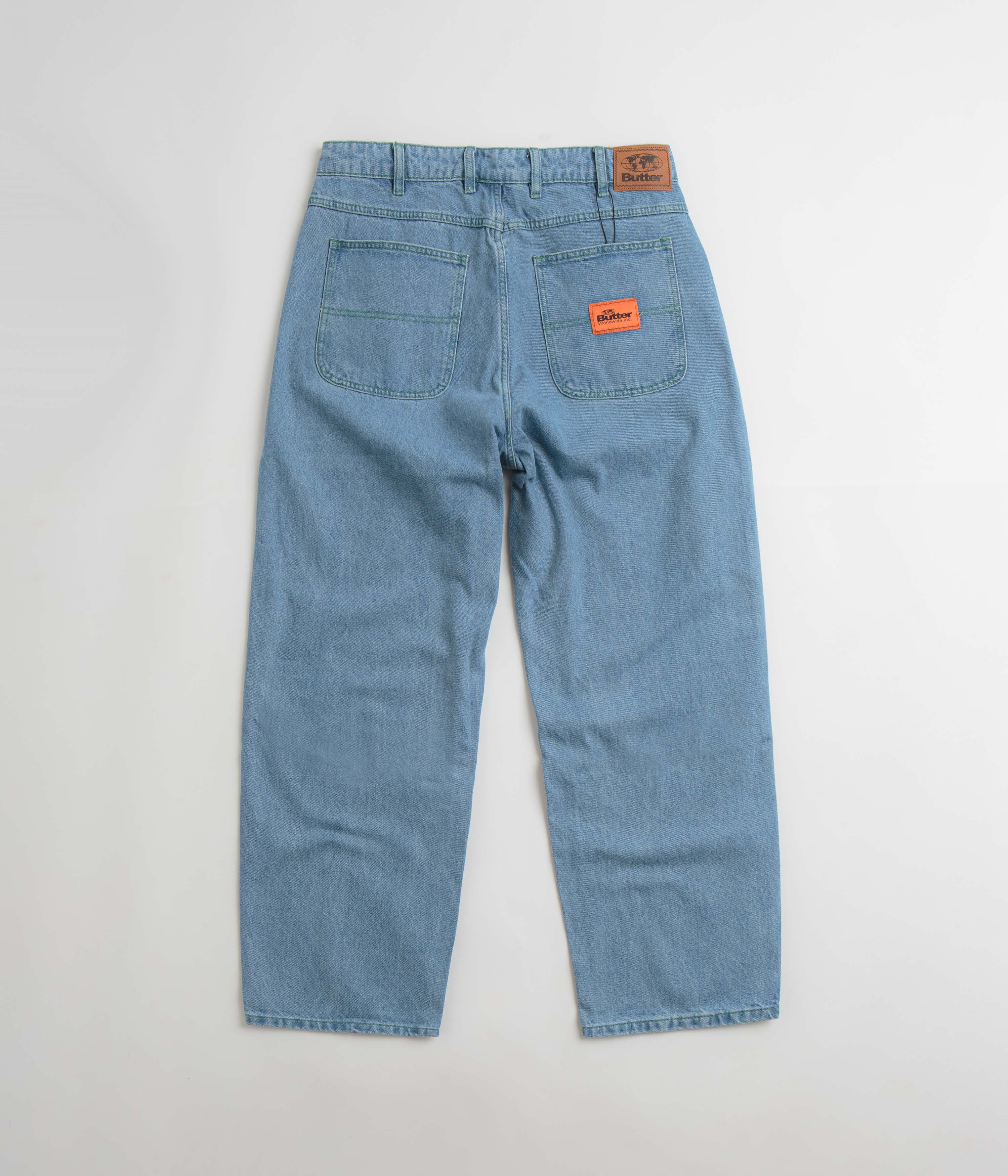 Butter Goods Santosuosso Jeans - Washed Indigo & Brown Denim Pants for Men | Casual Wear, Street Style & Everyday Outfits