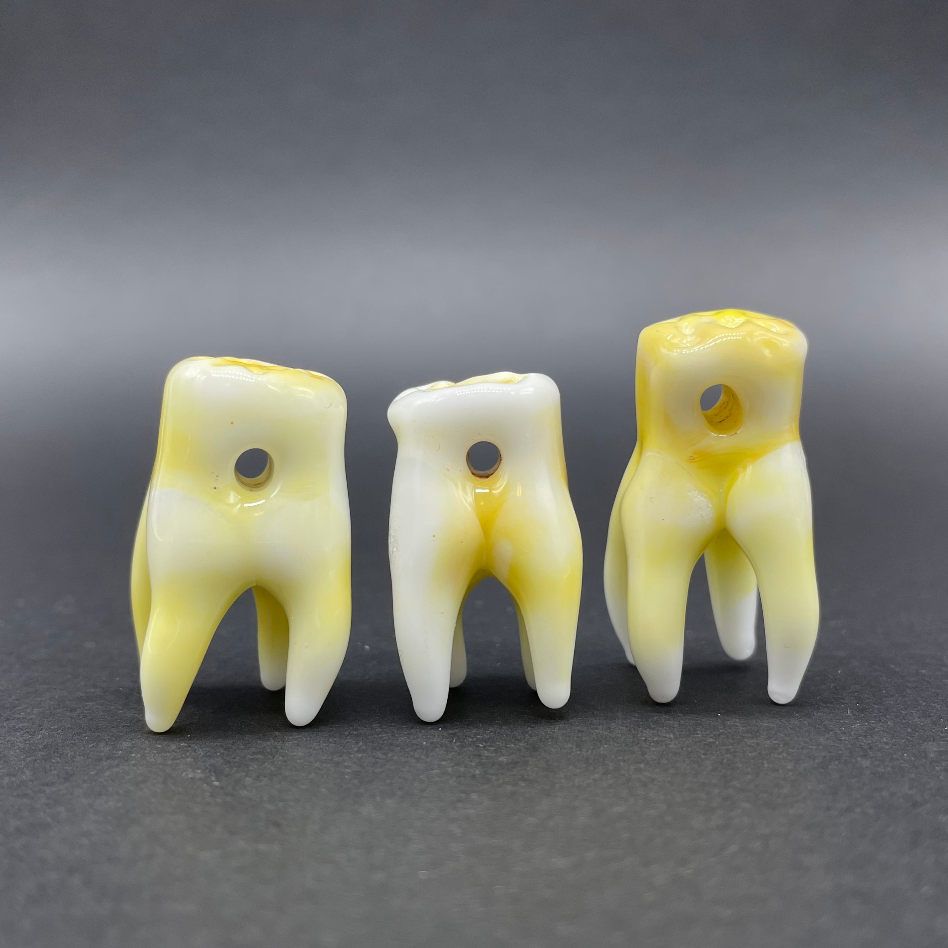 3 Pack Glass Tooth Beads for Jewelry Making - DIY Craft Beads for Necklaces, Bracelets, and Earrings - Perfect for Handmade Jewelry and Art Projects