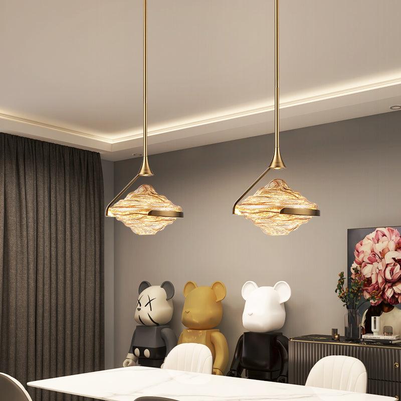 Elegant Diamond Crystal Pendant Lamp - Modern Chandelier Lighting for Dining Room, Bedroom & Living Room Decor
