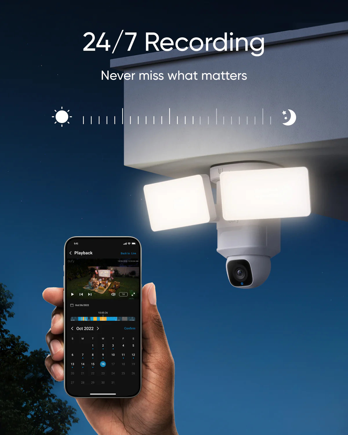 Floodlight Cam E30 - 1080P WiFi Pan & Tilt Security Camera with Motion Detection, Color Night Vision & Built-in Floodlights - Outdoor Home Security for Garage, Yard & Driveway Surveillance