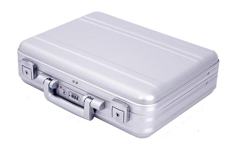 TSA Approved 16.5 Inch Aluminum Security Briefcase with Combination Lock - Portable Metal Cash Box for Travel & Business (Fits 14