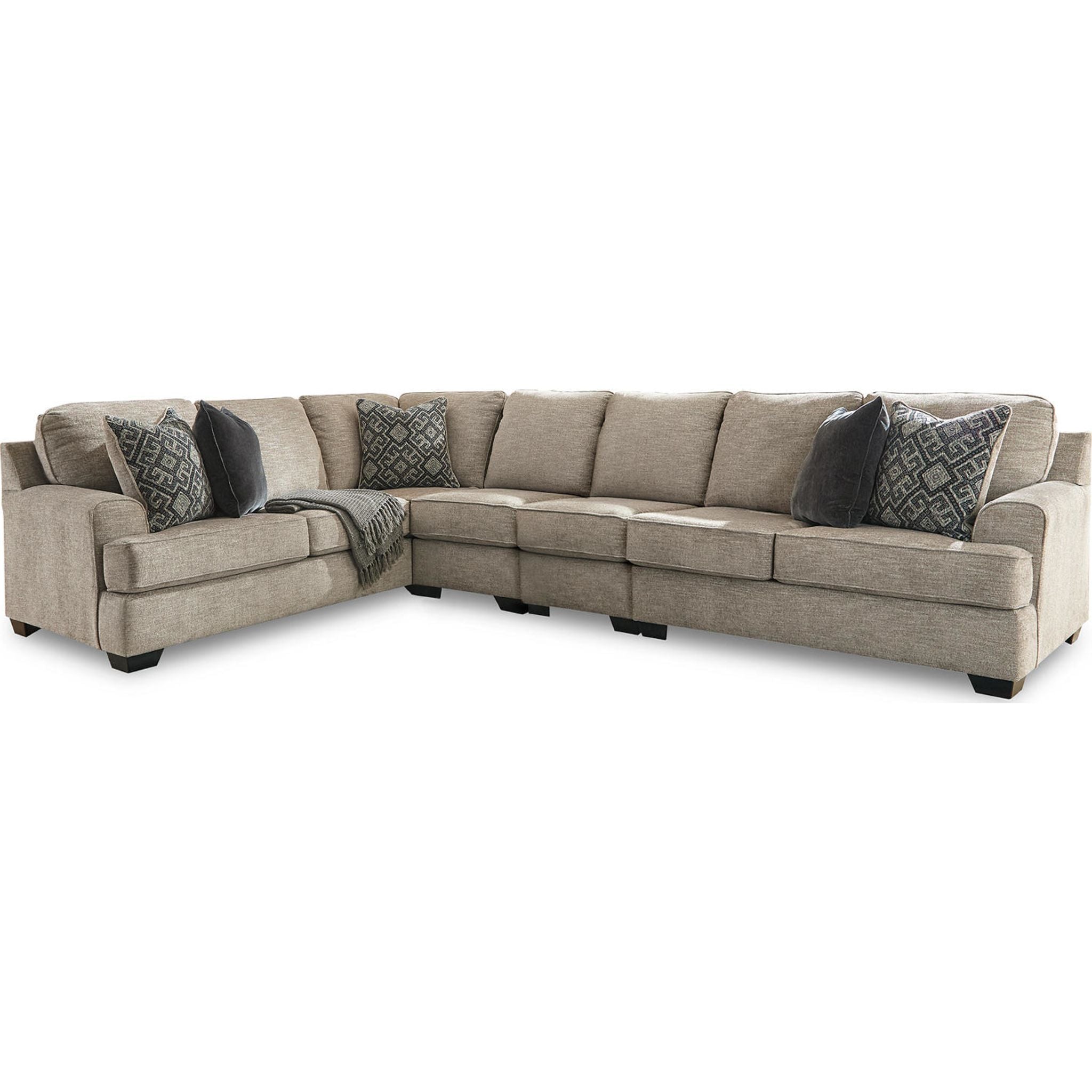 Bavarian 4-Piece Sectional Sofa Set - Modern L-Shaped Couch with Chaise Lounge for Living Room, Family Room & Home Theater Comfort