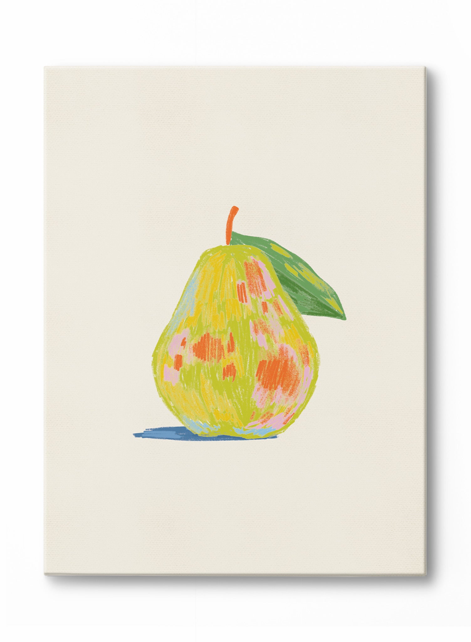 Pastel Pear Art Print - Vibrant Fruit Wall Decor for Kitchen, Dining Room & Office | Modern Home & Office Aesthetic