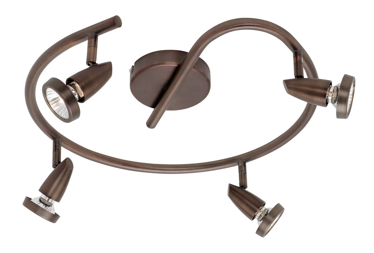 Mirage 4-Light Spotlight Semi-Flush Mount Ceiling Light Fixture - Bronze Finish for Living Room, Bedroom, or Hallway Lighting
