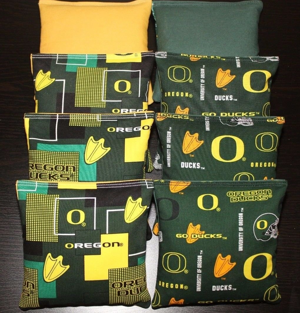 Oregon Ducks Cornhole Bean Bags Set - 8 ACA Regulation Size Bags for Outdoor Games, Tailgating, and Backyard Parties