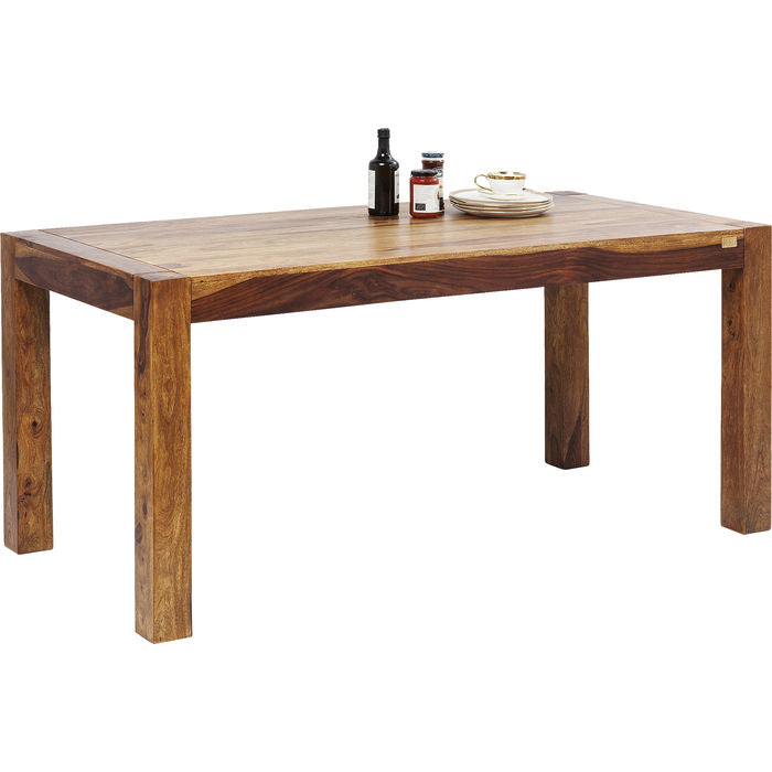 Authentico Wooden Dining Table 200 - Modern Farmhouse Style Solid Wood Table for Kitchen, Dining Room, and Outdoor Patio Use