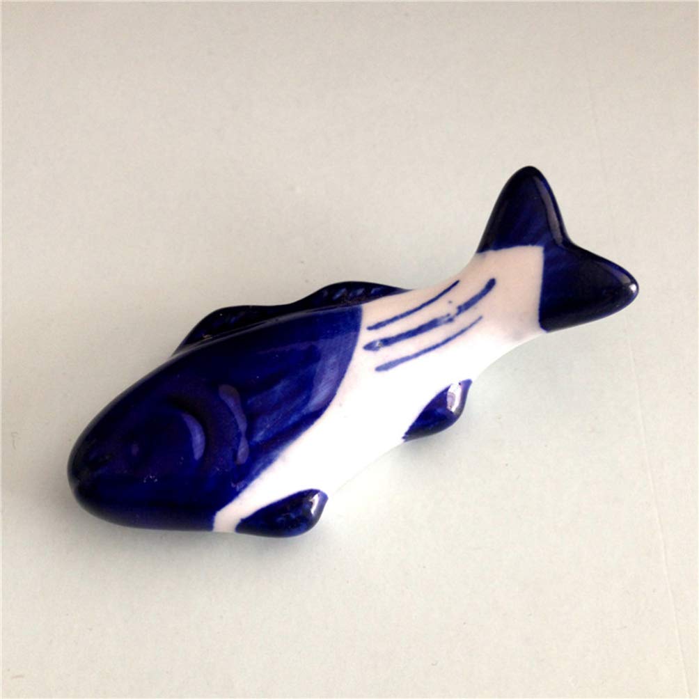 DOITOOL 6-Piece Ceramic Chopstick Holder Set - Japanese Style Sushi Chopsticks Rest Stand with Fish Design - Perfect for Dining Table, Sushi Restaurants, Asian Cuisine & Home Kitchen Decor