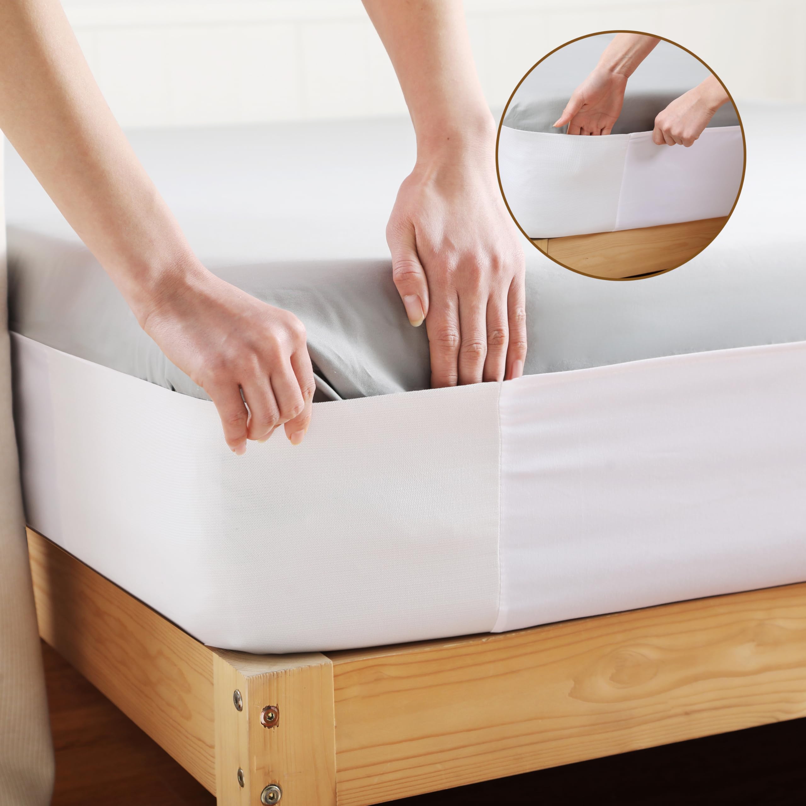 Premium Bed Sheet Holder & Fasteners Set - Strong Mattress Corner Grippers with Bed Lifter - Elastic Fitted Sheet Clips & Straps for Queen Size Beds - Secure Sheets for Better Sleep & Comfortable Bedroom
