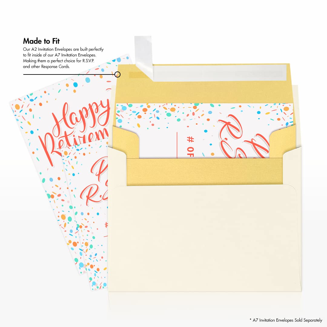 Premium A2 Gold Metallic Invitation Envelopes (4 3/8