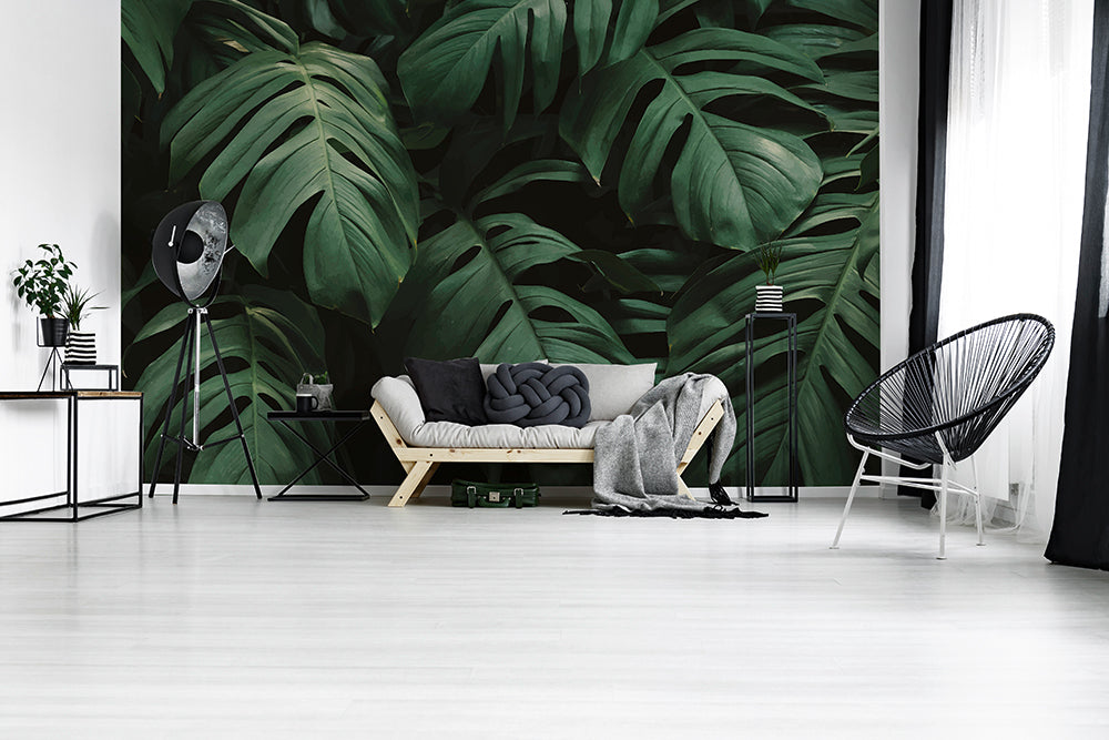 Designwalls 2 Jungle Leaves Wall Decals - Tropical Leaf Peel and Stick Wall Stickers for Home, Nursery, Kids Room Decor - Perfect for Jungle Theme Parties & Boho Interior Design