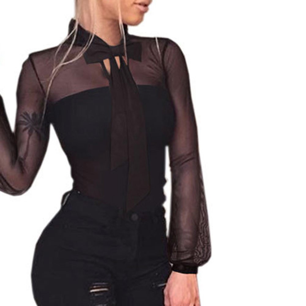ZEFOTIM Women's See-Through Long Sleeve Jumpsuit - Sexy Bodycon Outfit for Nightclub, Party & Date Night | Plus Size Clearance Sale