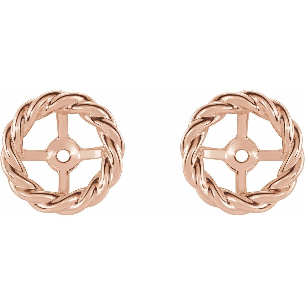 9.1mm Rope Earring Jackets - Dainty Gold/Silver Earring Enhancers for Studs | Perfect for Everyday Wear, Date Nights & Special Occasions