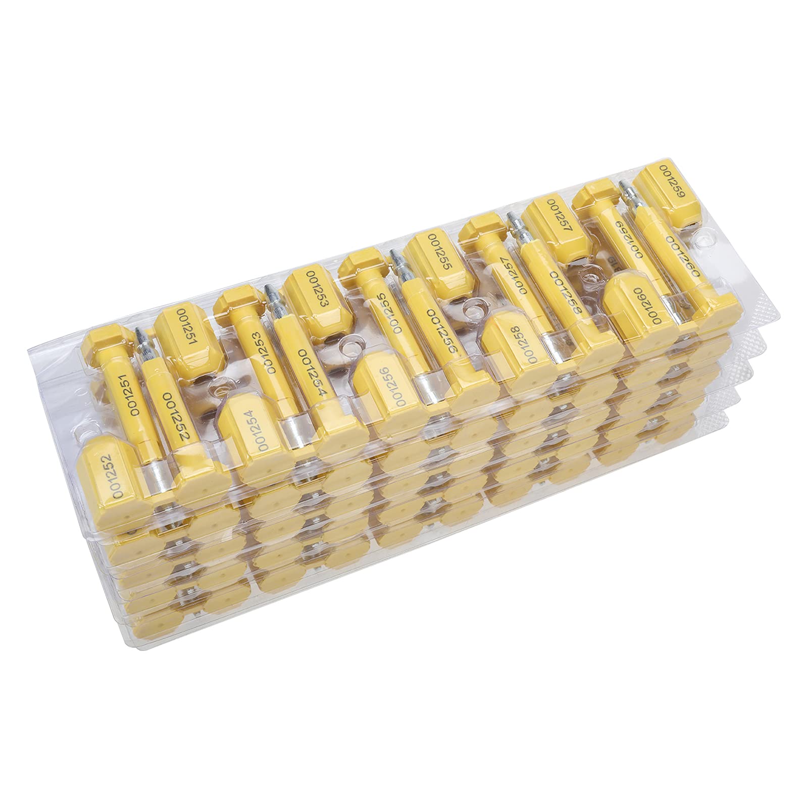 YaeMarine 100-Pack Bolt Security Seals with Printed Progressive Numbering - Heavy Duty Cargo Container Seals for Shipping, Truck Trailers & Logistics (Ideal for Port Security, Freight Transport & Warehouse Management)