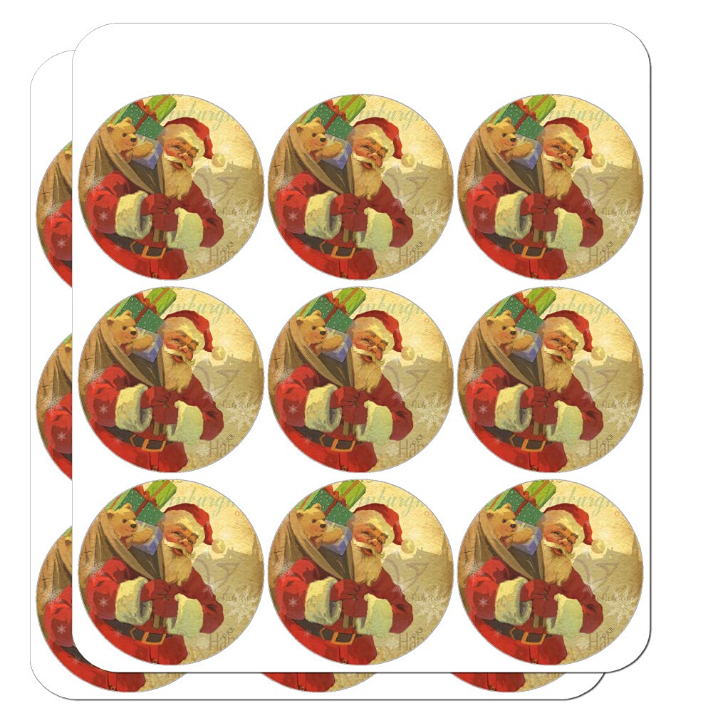 Vintage Santa Route Planner Calendar - Christmas Holiday Scrapbooking Stickers for DIY Crafts, Cards, Journals & Planner Decorations