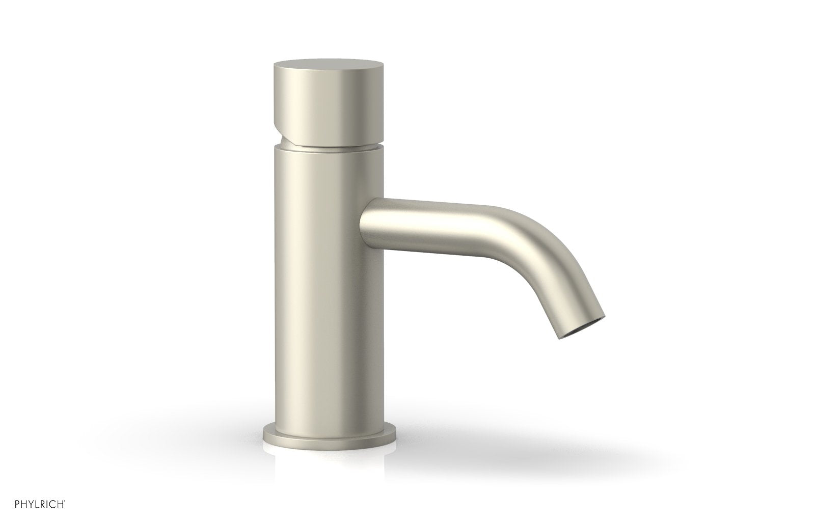 BASIC II Single Hole Bathroom Faucet with Smooth Handle - Modern Waterfall Spout Design for Sink Vanity, Perfect for Home, Hotel, and Office Restroom Renovation