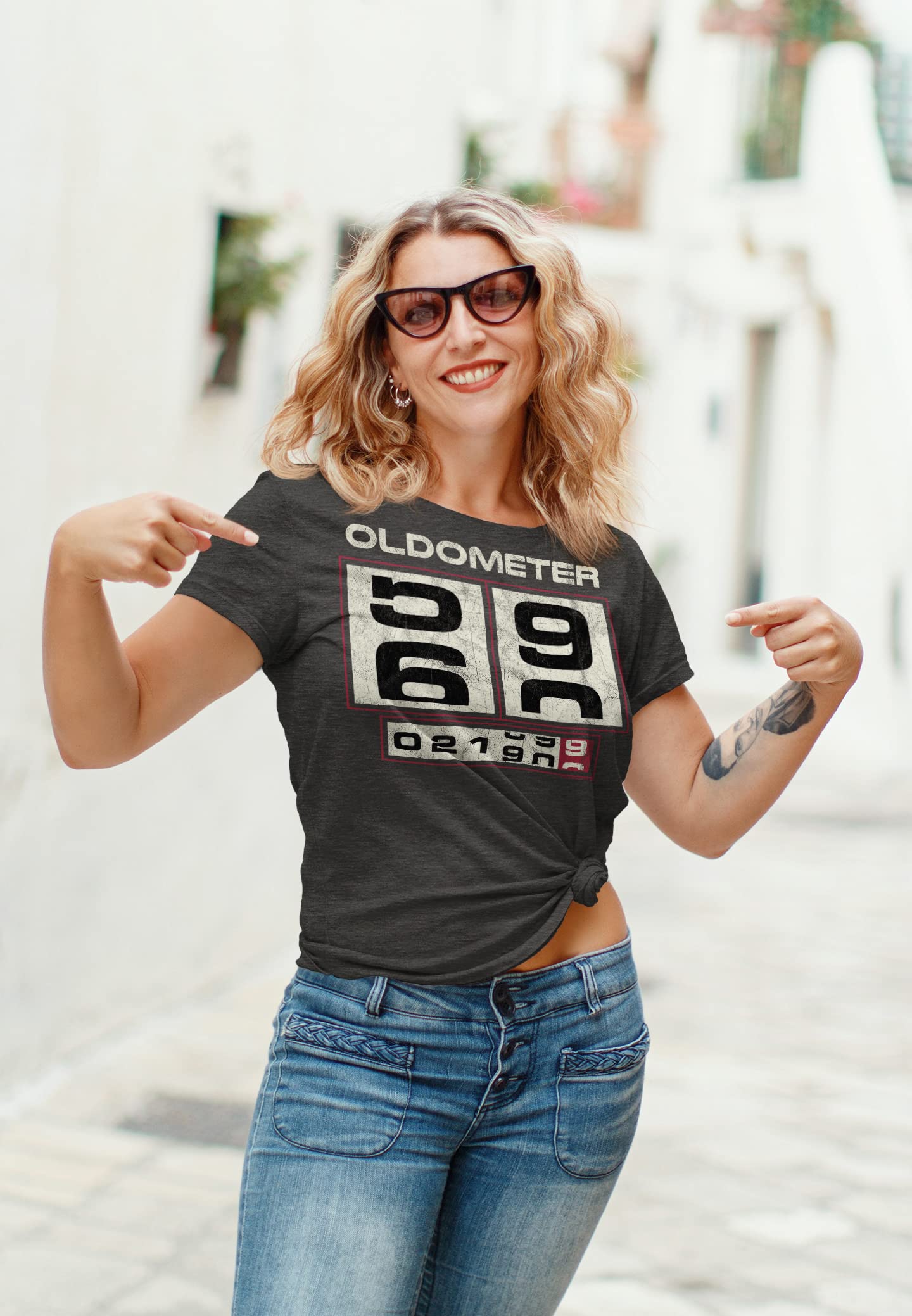 Funny 60th Birthday Gag Gift T-Shirt for Women - Oldometer Design | Novelty Humor Apparel for Senior Milestone Celebrations, Retirement Parties & Family Gatherings