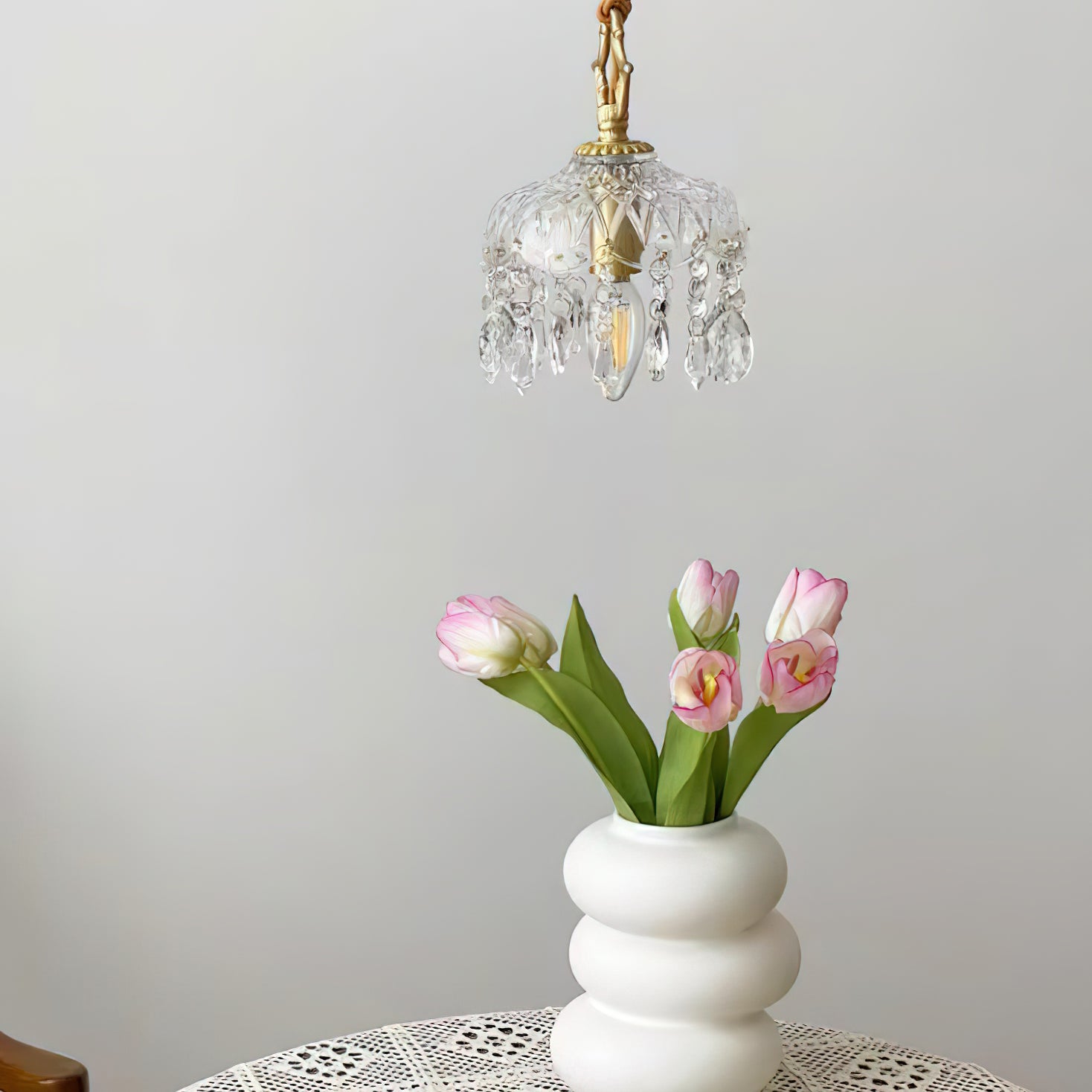 Crystal Haba Pendant Lamp - Modern Glass Ceiling Light Fixture for Dining Room, Kitchen, Living Room & Bedroom Decor