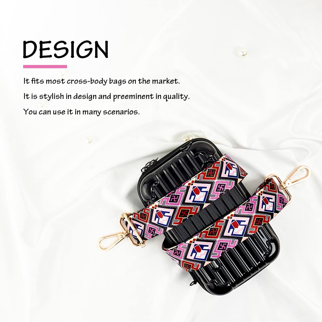 Adjustable Handbag Strap Replacement - Wide Shoulder Strap for Crossbody Bags & Purses - Perfect for Work, Travel & Everyday Use