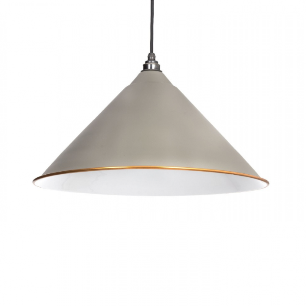 Modern Warm Grey & White Pendant Light - Stylish Hanging Fixture for Kitchen Island, Dining Room, or Bedroom Lighting