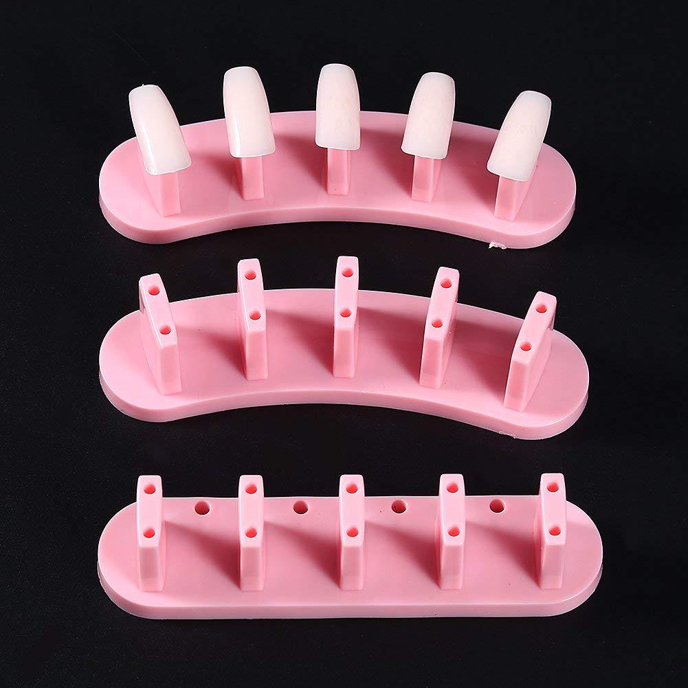 Nailwind 3-Piece False Nail Practice Stand with 10 Fake Nail Tips - Professional Gel Polish Display Tool for DIY Nail Art Training | Perfect for Salon Practice & Home Manicures