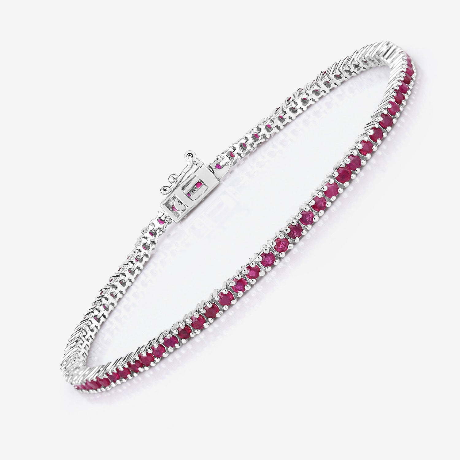 Genuine Pink Ruby Tennis Bracelet for Women – Elegant 14K Gold Plated Jewelry Gift for Birthday, Anniversary & Special Occasions
