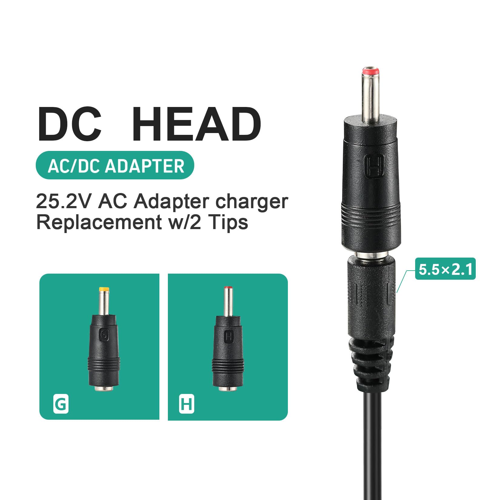 24V 1A Massage Gun Charger - 25.2V Power Adapter for Deep Tissue Massagers | Perfect for Home Gym, Physical Therapy & Muscle Recovery