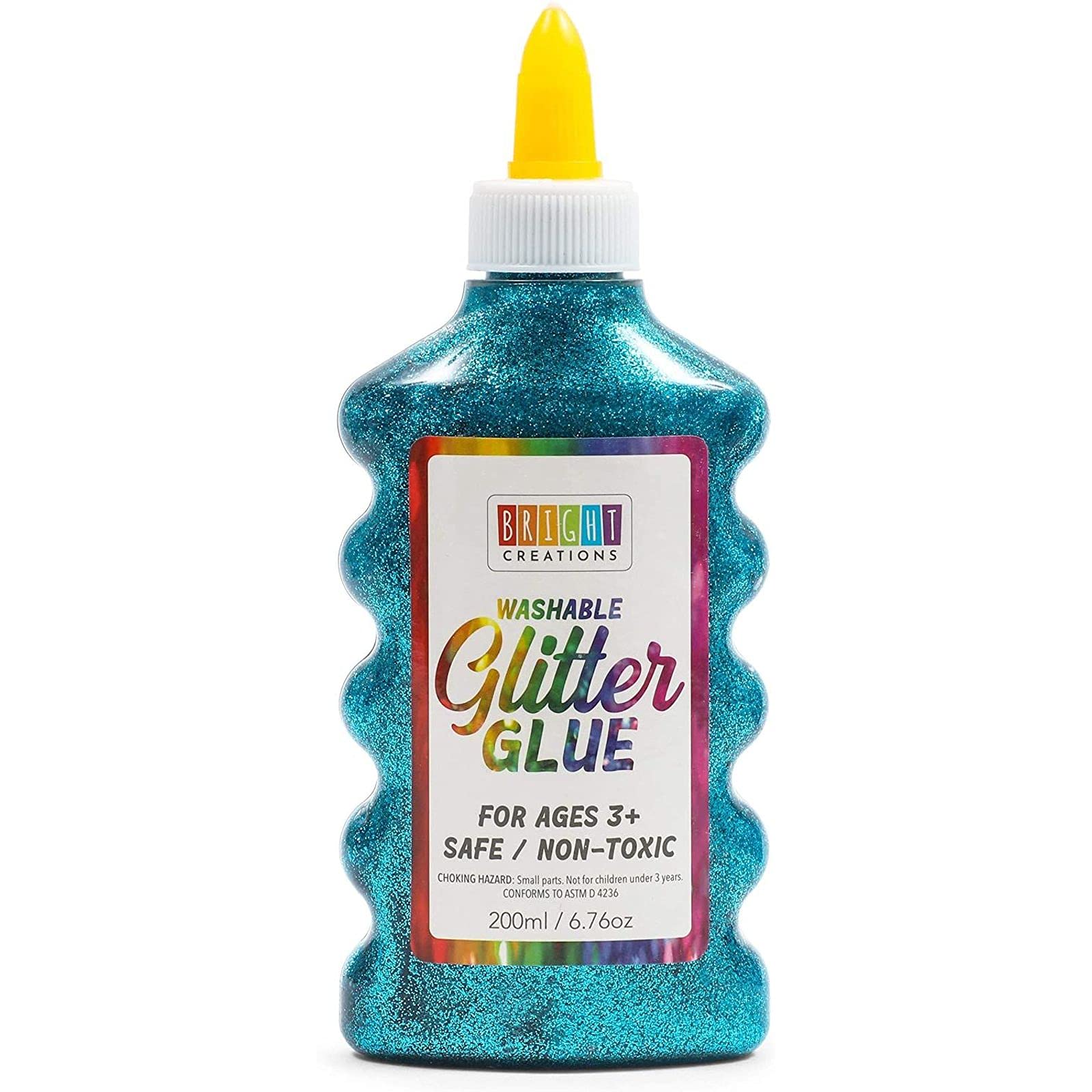 Bright Creations Glitter Glue Set for Arts & Crafts - 8 Vibrant Colors (6.76 Oz Each) | Non-Toxic Washable Glue for DIY Projects, Scrapbooking, Kids Crafts & School Supplies | Pack of 8 Glitter Glue Bottles