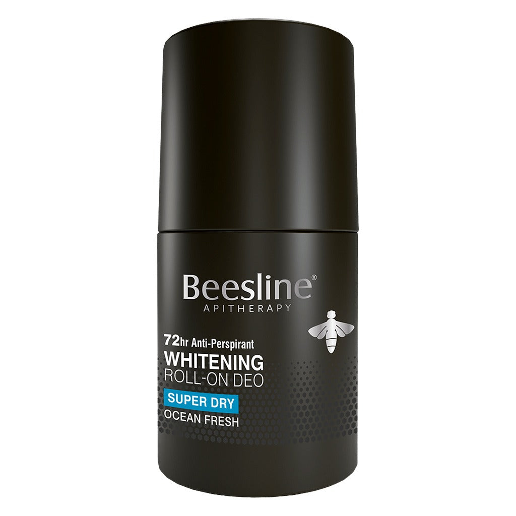 Beesline® Apitherapy Men Whitening Roll-On Deodorant - Super Dry Ocean Fresh 50mL | Natural & Long-Lasting | Perfect for Gym, Work & Daily Use