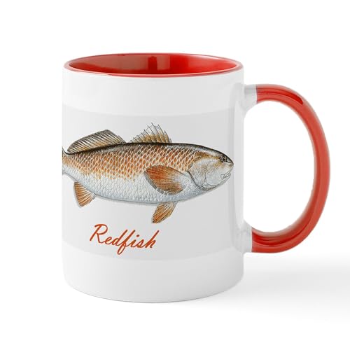 White/Red Inside - Red Fish Mug