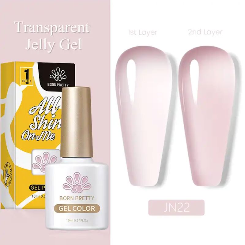 Born Pretty Jelly Nude Gel Polish - Long Lasting Nail Polish for Manicure & Pedicure | Perfect for Salon, Home DIY, and Special Occasions