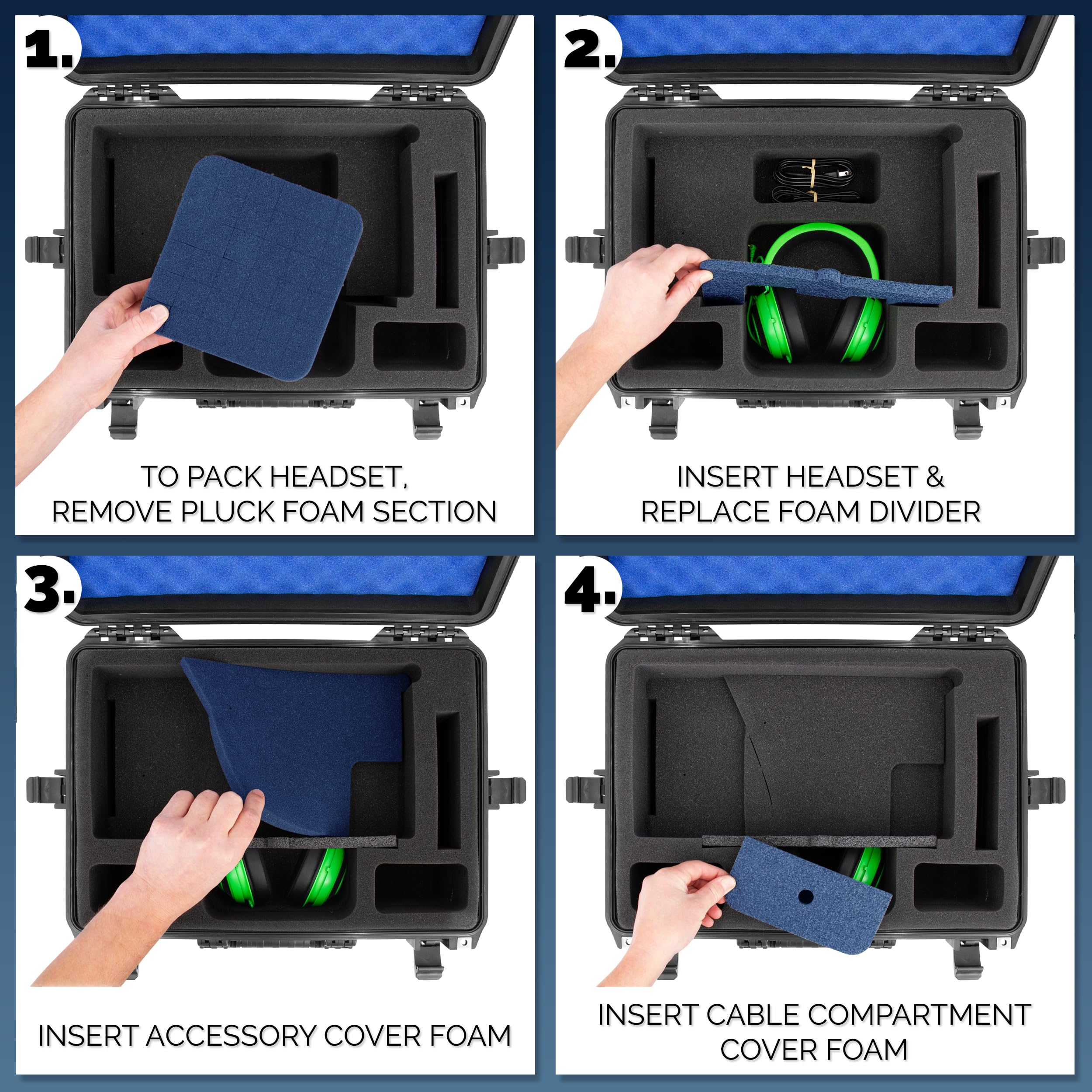 CASEMATIX Hard Shell Waterproof Travel Case for PlayStation 5 & PS5 Disc Drive - Protective Storage with Custom Foam for Console, 2 Controllers, Stand, Headset & Games | Perfect for Travel, Gaming Events & Secure Storage