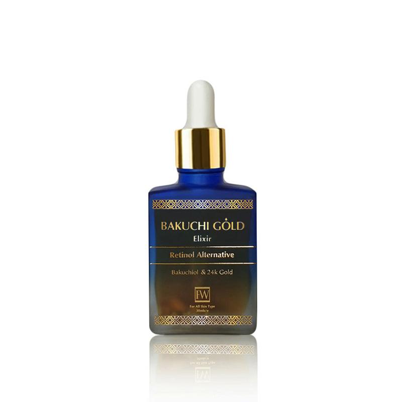 Bakuchiol Gold Retinol Alternative Serum - Natural Anti-Aging Face Treatment for Wrinkles & Fine Lines | Perfect for Nighttime Skincare Routine