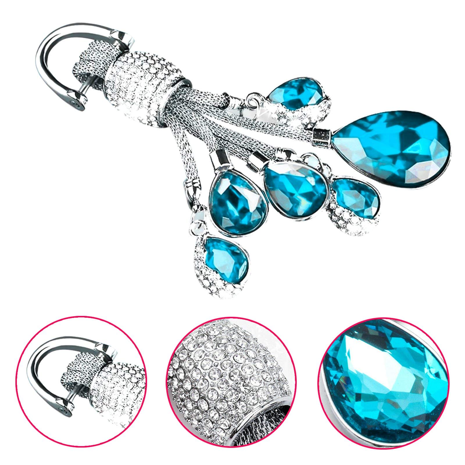Shining Crystal Car Keychain - Diamond Bling Key Holder Ring with Water Drop Design, Universal Fit for All Vehicles | Perfect Gift for Car Enthusiasts & Stylish Accessory