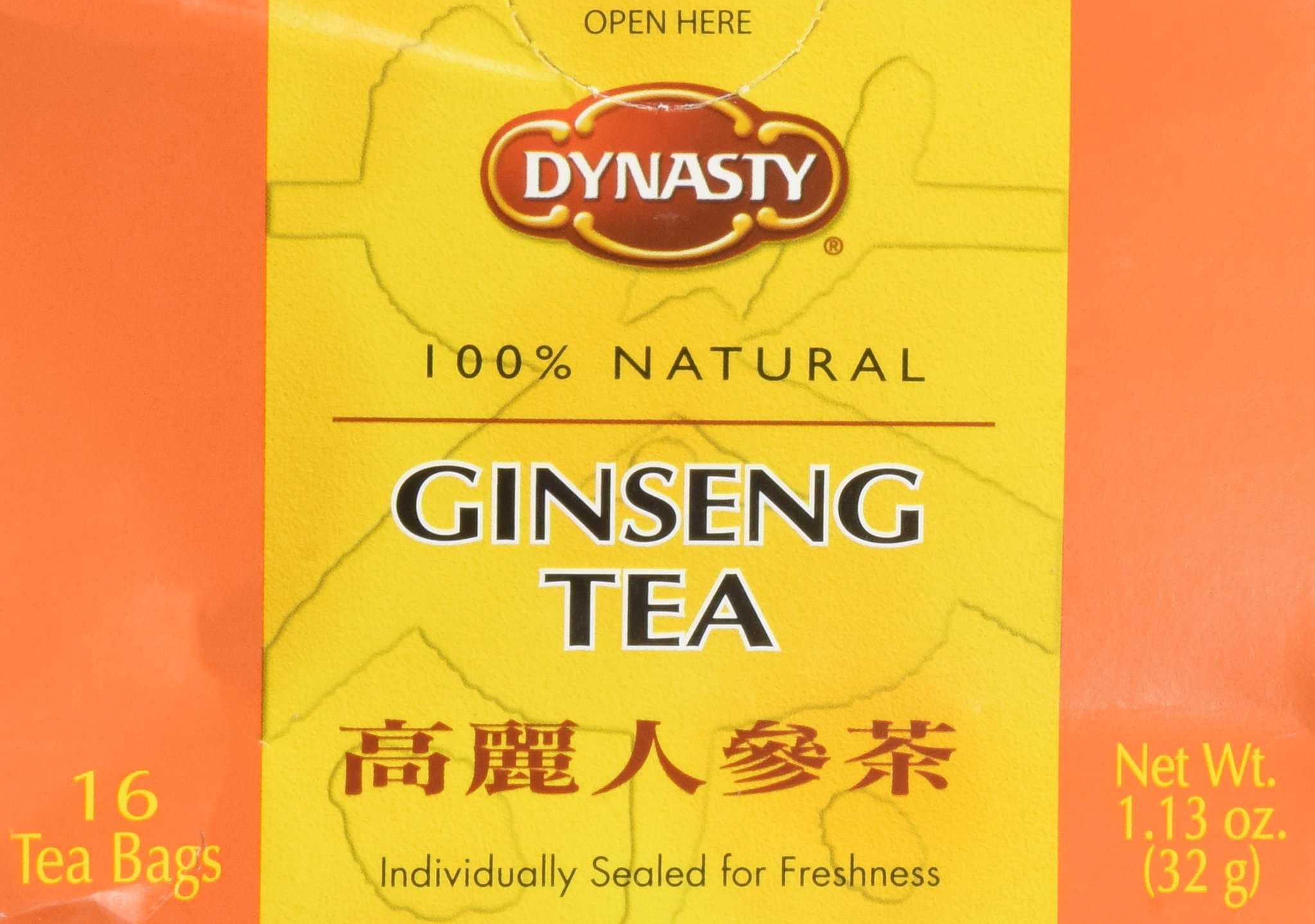 Premium Dynasty Ginseng Tea - 16 Herbal Tea Bags for Energy & Immunity Boost - Perfect for Morning Routine, Office Work, and Relaxation
