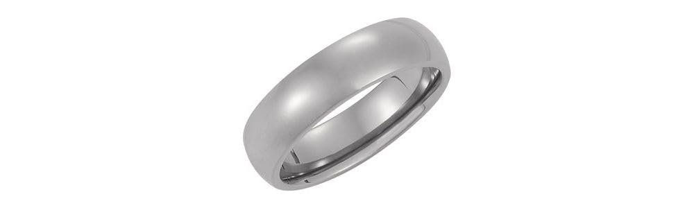 6mm Titanium Domed Polished Wedding Ring Band for Men - Size 10.5 - Comfort Fit, Durable & Hypoallergenic - Perfect for Weddings, Anniversaries & Everyday Wear