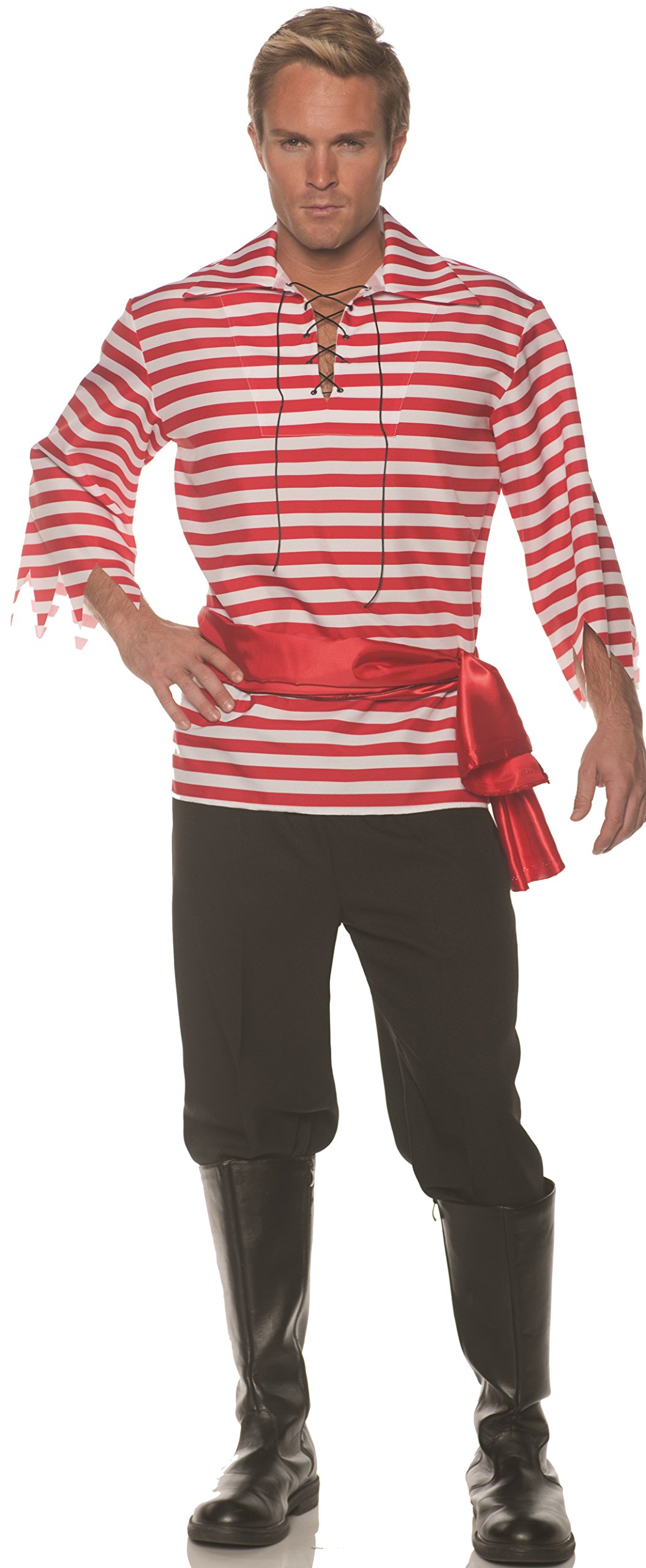 UNDERWRAPS Men's Classic Pirate Costume Set - Red Halloween Outfit for Adults - Perfect for Halloween Parties, Cosplay & Themed Events
