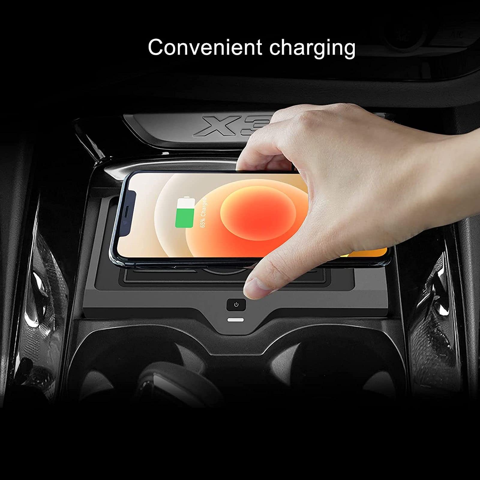 Wireless Charging Pad Compatible with BMW X3 G01 (2018-2022) & X4 (2019-2022) | Qi-Certified Fast Charger for iPhone Samsung Galaxy | Center Console Organizer Mat | Perfect for Car Accessories & Phone Charging on the Go