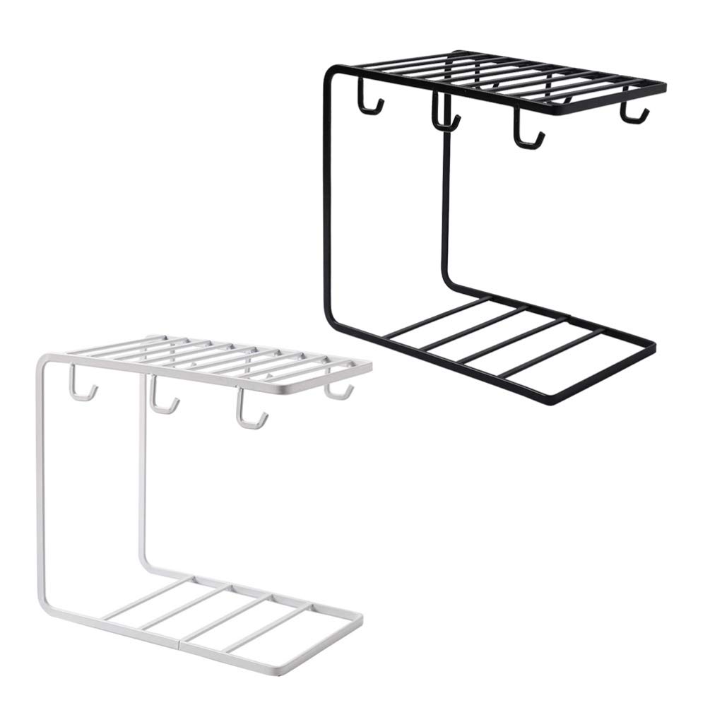 DOITOOL 1-Piece Cup Holder Stand - Tea & Coffee Mug Organizer, Wine Glass Display Rack with Drain Plate - Perfect for Kitchen Countertop, Bar, Restaurant & Office Storage