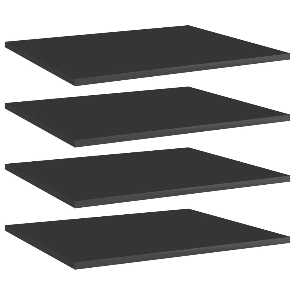 4-Pack High Gloss Black Bookshelf Replacement Boards 23.6
