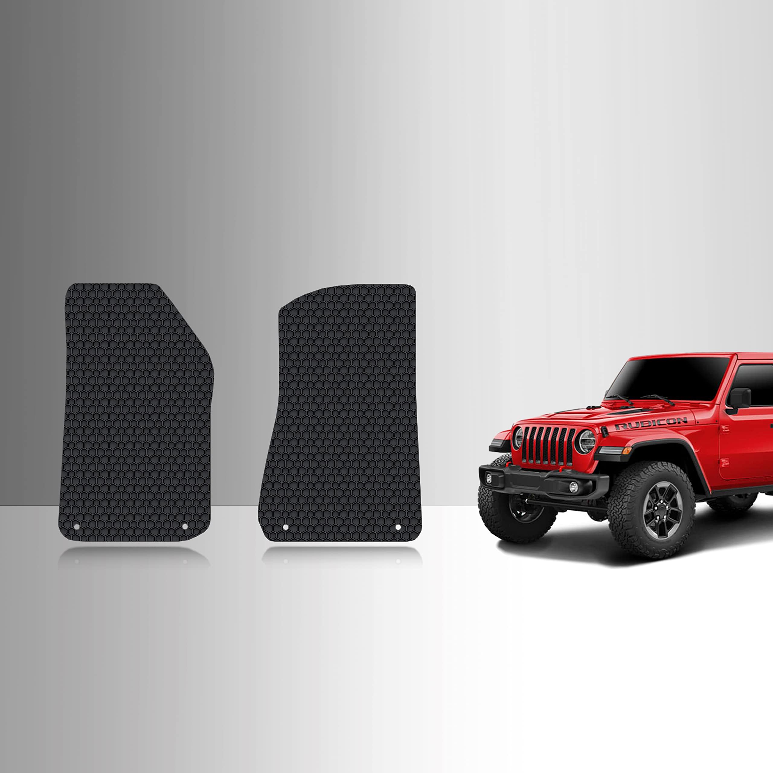 ToughPro Heavy Duty All Weather Front Floor Mats Accessories Set for Jeep Wrangler Unlimited (2019-2022) - Durable Black Rubber Made in USA - Perfect for Off-Roading, Daily Commuting & Extreme Weather Protection