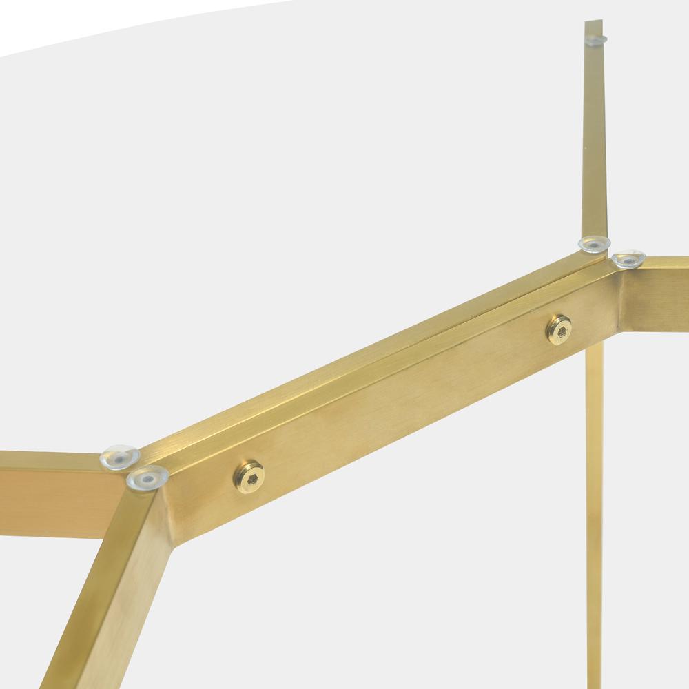 2m Round Glass Dining Table with Gold Base - Modern & Elegant for Kitchen, Dining Room, or Outdoor Entertaining