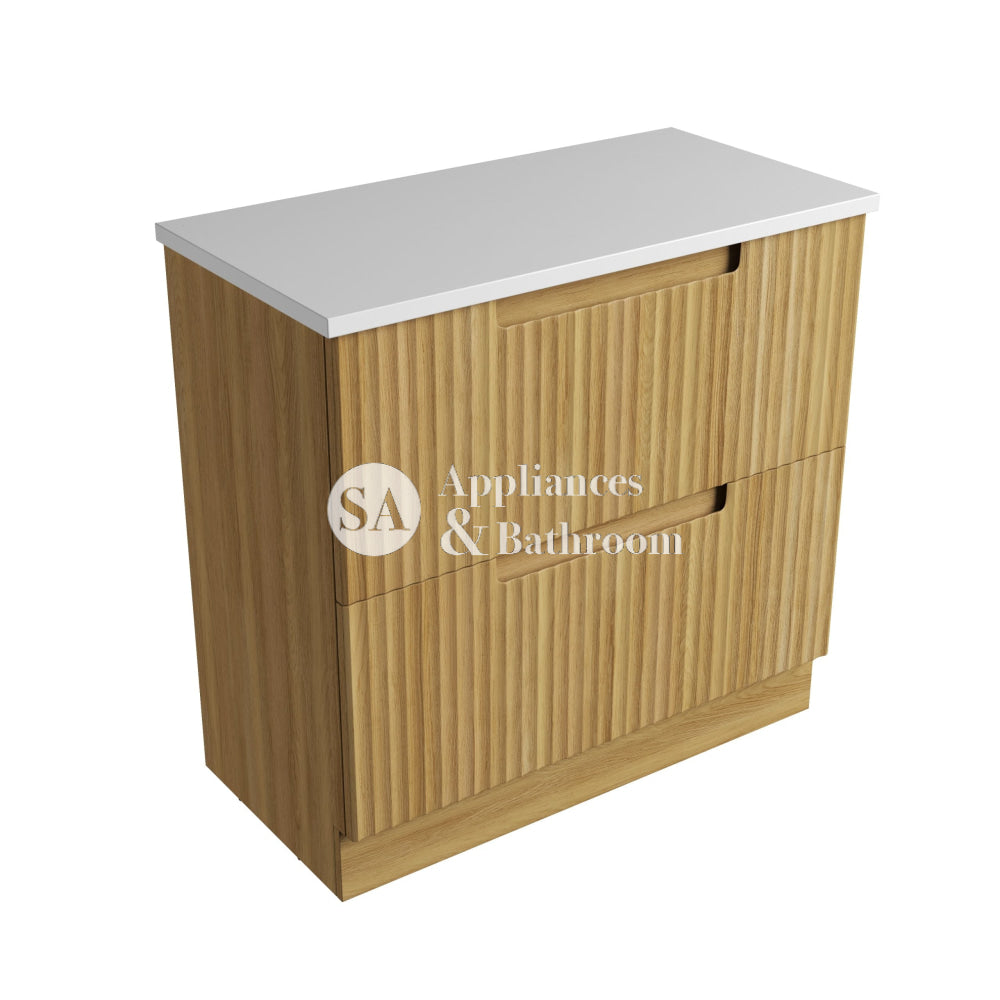 Aulic 900mm Lovina Modern Bathroom Vanity with Solid Surface Top & Pure Top - CA56 900 ST56FT - Perfect for Small Bathrooms & Powder Rooms