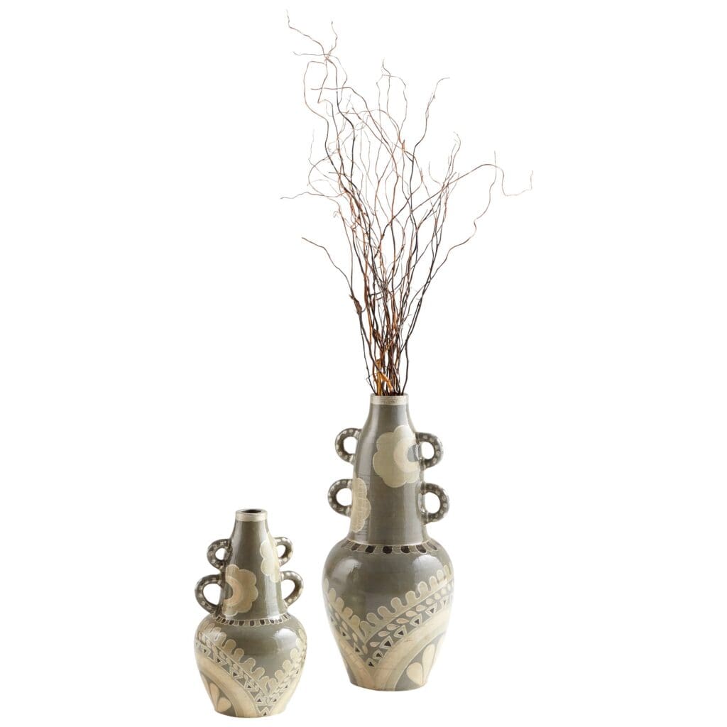 Cyan Design 10681 Rocky Valley Vase - Small Olive Green Ceramic Vase for Home Decor, Wedding Centerpiece, and Tabletop Display