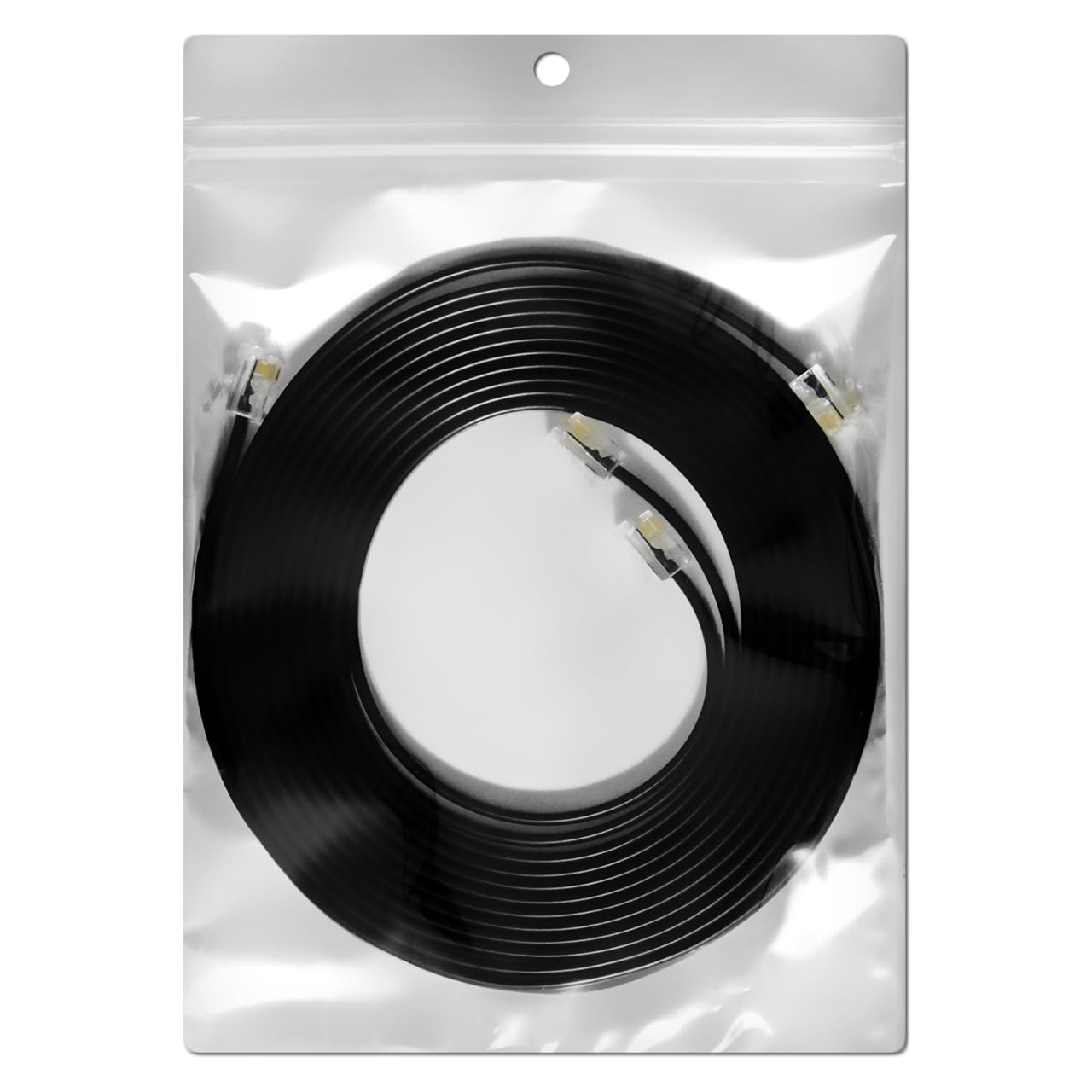 2-Pack 5ft Black RJ12 6P6C Straight Wired Cable - Premium Data & Voice Phone Line Cord | Made in USA | Perfect for Office Phones, Fax Machines & POS Systems