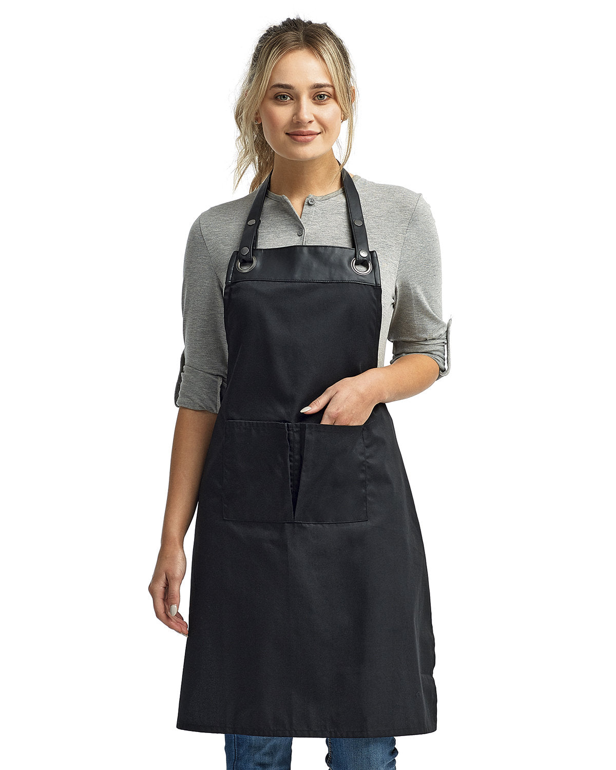 Reprime RP123 Artisan Collection Espresso Bib Apron - Premium Barista Apron for Coffee Shops, Cafes & Home Brewing
