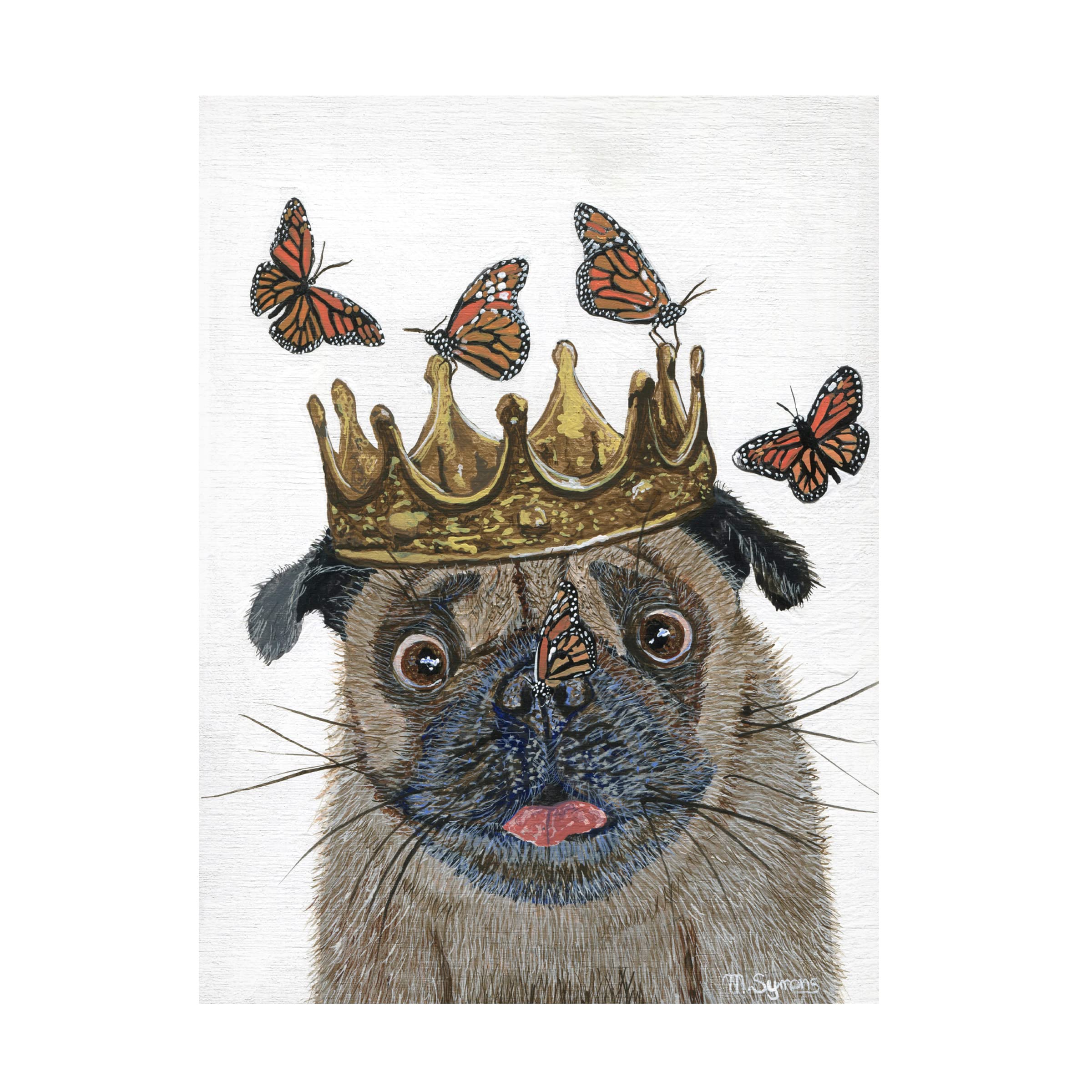 Trademark Fine Art 'A Crowned Pug' Canvas Wall Art by Melissa Symons - Perfect for Living Room, Bedroom & Office Decor